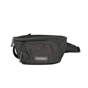 Vera Bradley Black Canvas Purple Floral Waist Adjustable Fanny Bag Lightweight